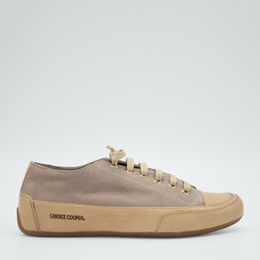 Klassisk Rock sneakers i beige semsket
