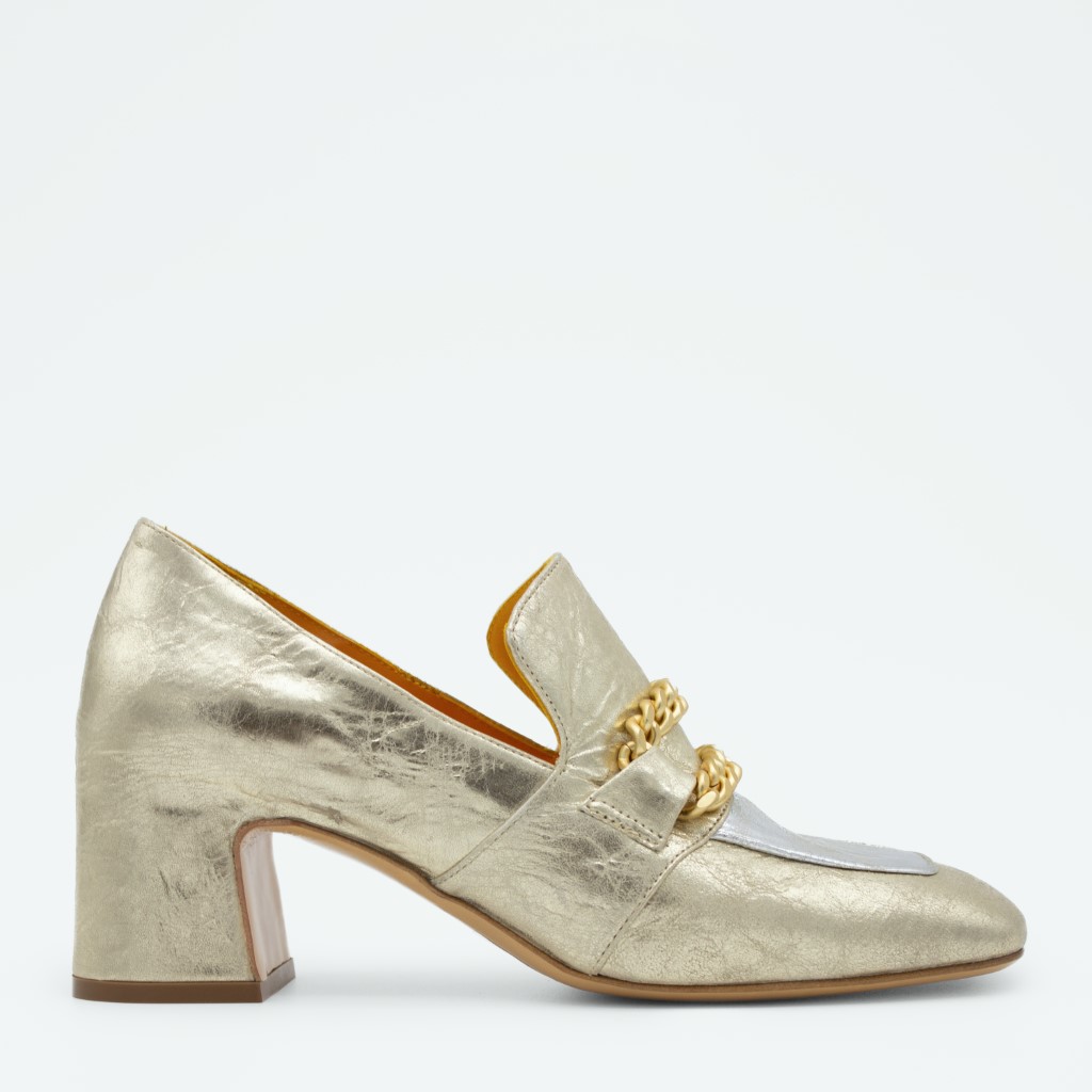 Memphis platina loafer med gullenke - komfortabel og kul!