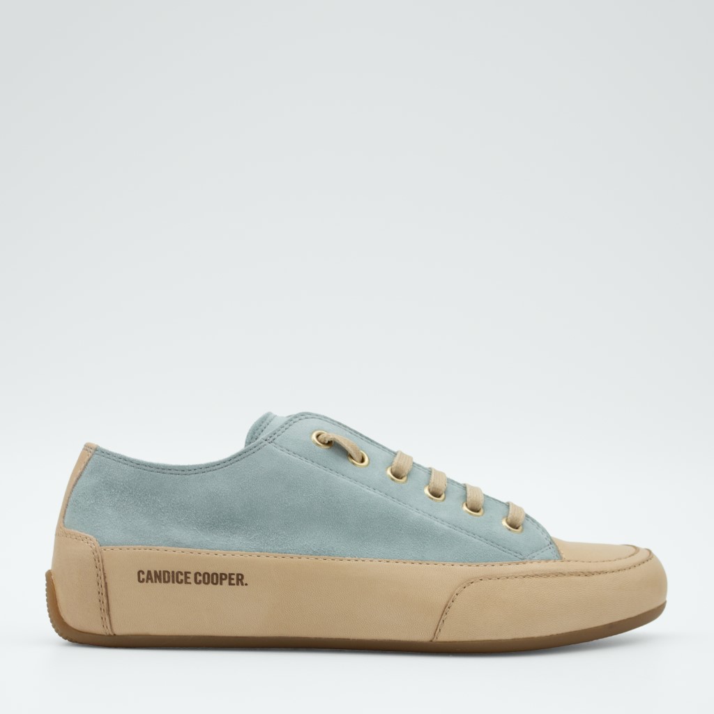 Turkis Rock sneakers i semsket skinn