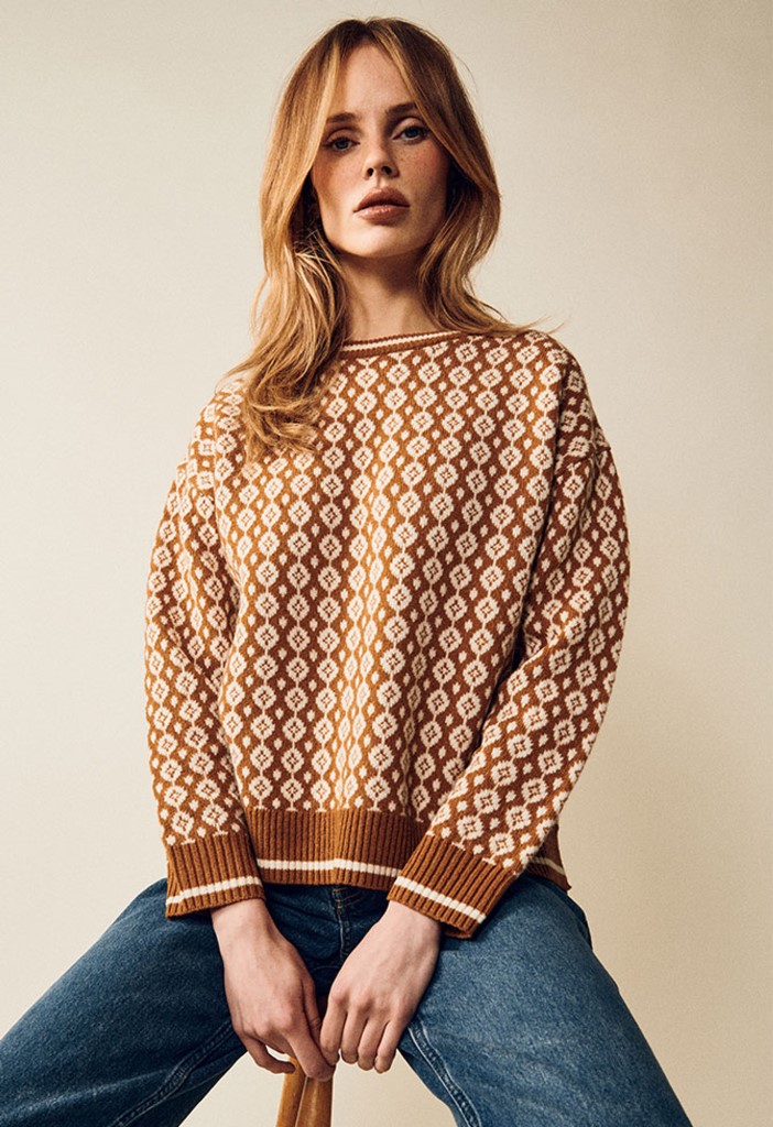Sennepsgul Clothilde genser i 100% ull