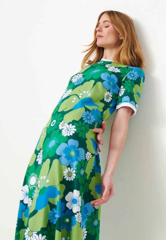 Knæsj grønn Melissa hippiekjole med korte ermer