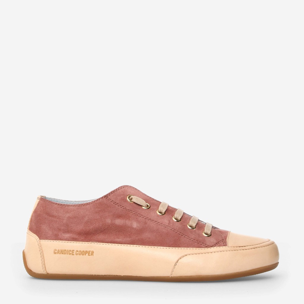 Gammelrosa Rock sneakers i semsket skinn
